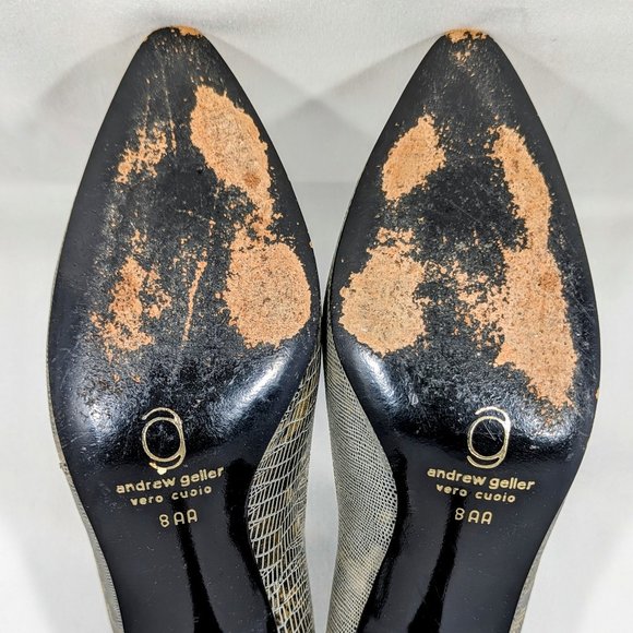 Sz 8 Vintage Italian Leather Closed Toe Heel Pump In Original Box, Andrew Geller - Picture 9 of 11